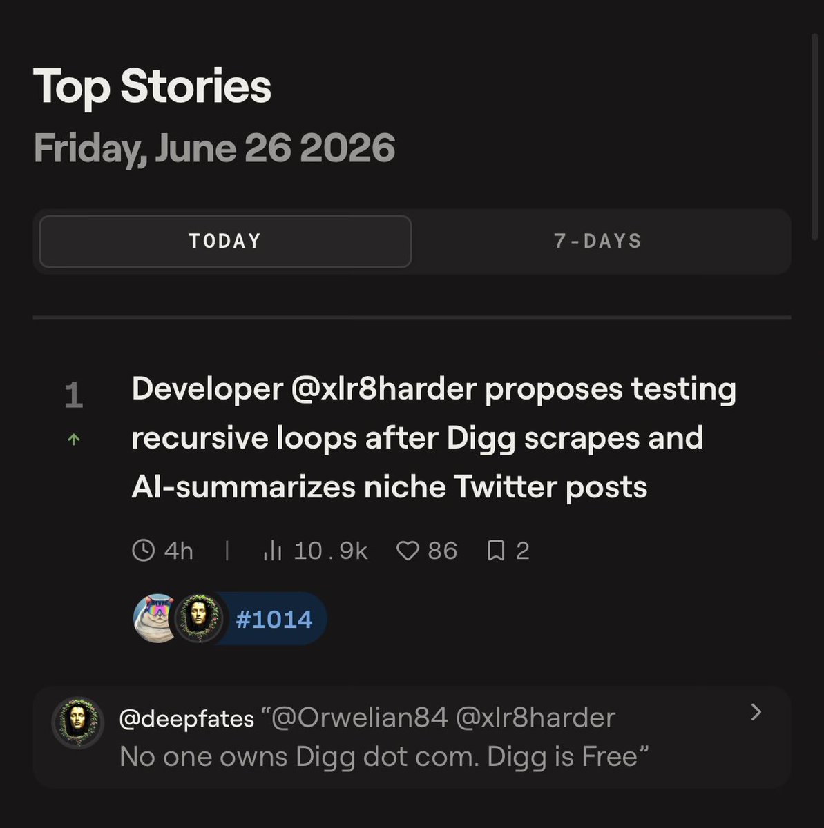 Un desarrollador propone probar bucles recursivos tras el scraping de Digg y el resumen con IA de publicaciones de nicho en Twitter