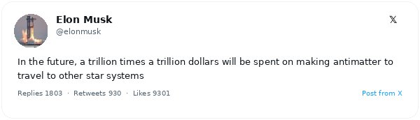 Elon Musk: Los viajes interestelares redefinirán la economía en torno a la masa y la energía