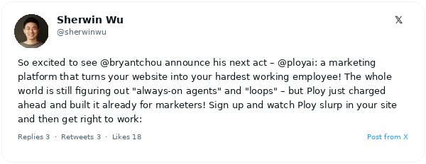 El exdirector de tecnología de Webflow, Bryant Chou, lanza Ploy con 27 millones de dólares en financiación inicial para automatizar las operaciones web