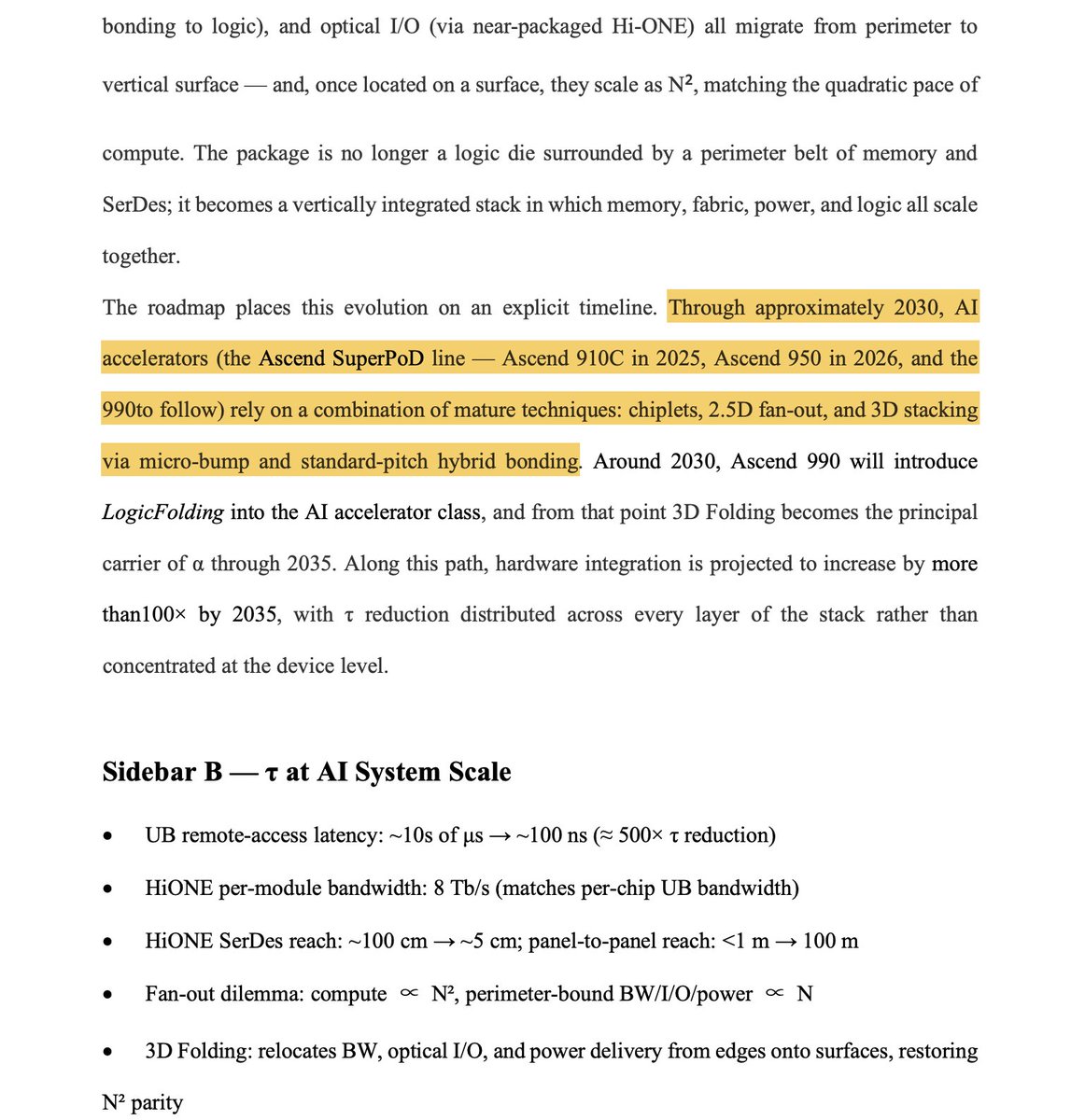 Documento técnico de Huawei expone retraso del 3D LogicFolding para los chips Ascend AI; se apoya en empaquetado 2.5D hasta la década de 2030