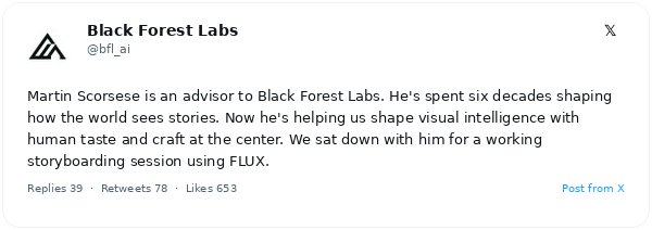 Martin Scorsese se une a Black Forest Labs para guiar el desarrollo de la IA visual FLUX