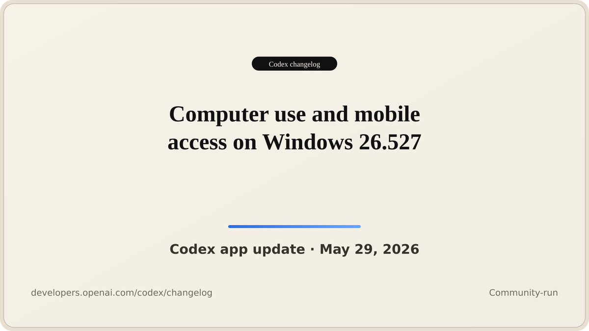 OpenAI lanza Codex v26.527 con soporte para Windows y control remoto desde móviles