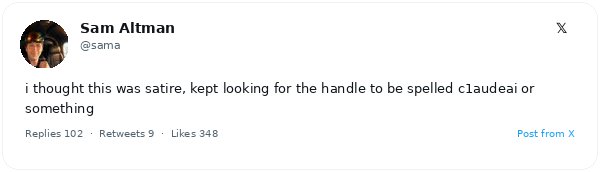 Sam Altman confundió con sátira el anuncio existencialista de Anthropic sobre Claude