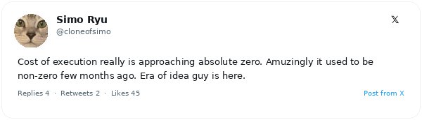 Simo Ryu, creador de LoRA para Stable Diffusion, dice que el costo de traducir ideas de software en código se acerca a cero