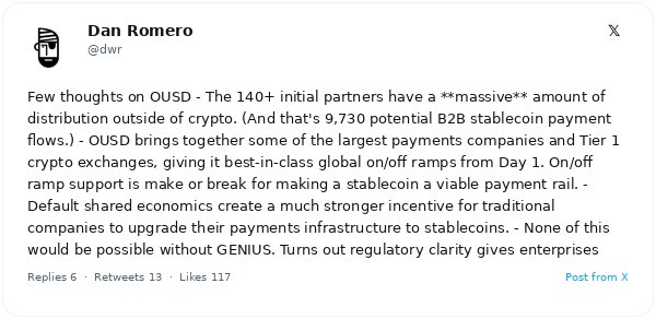 Visa, Stripe y Coinbase respaldan la stablecoin OpenUSD, que promete compartir beneficios con los usuarios