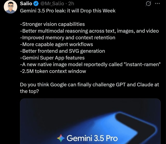 Un post en Reddit sugiere que 'Gemini 3.5 Pro' podría llegar esta semana y superar a Fable de Anthropic