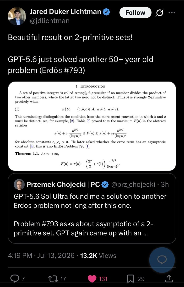 GPT-5.6 resuelve otro problema de Erdős de más de 50 años de antigüedad