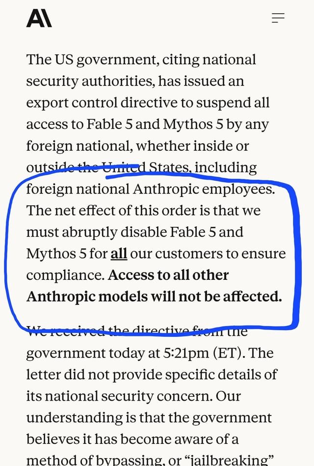 Discusión en Reddit: Anthropic podría suspender el acceso a Fable y Mythos a nivel global