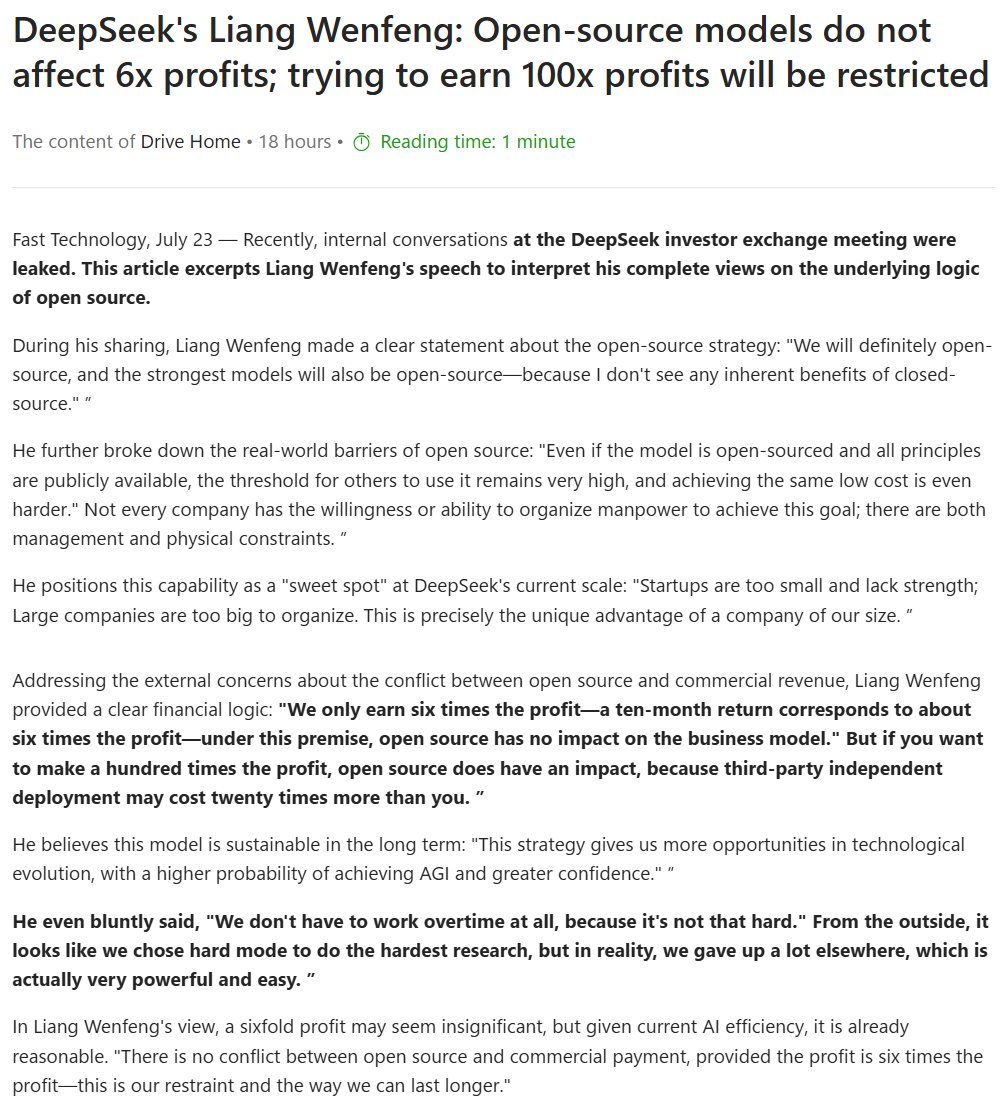 El CEO de DeepSeek revela un margen bruto del 600% en su servicio de inferencia y explica por qué el código abierto no es una amenaza