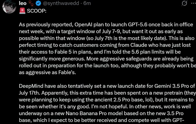 Rumor en Reddit sugiere que Google lanzará Gemini 3.5 Pro a mediados de julio