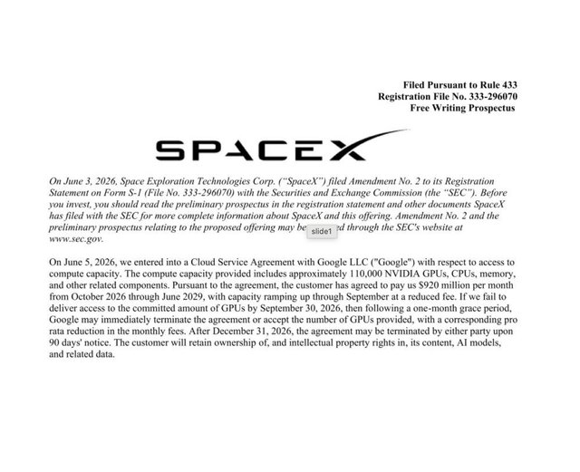Google cierra un acuerdo de computación en la nube con SpaceX por 920 millones de dólares mensuales