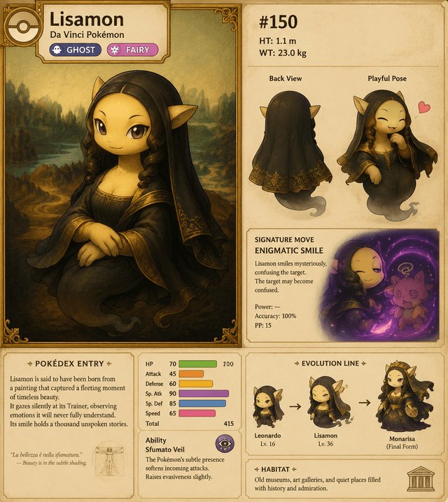 Le pidió a ChatGPT que dibujara la Mona Lisa como un Pokémon y el resultado no decepcionó