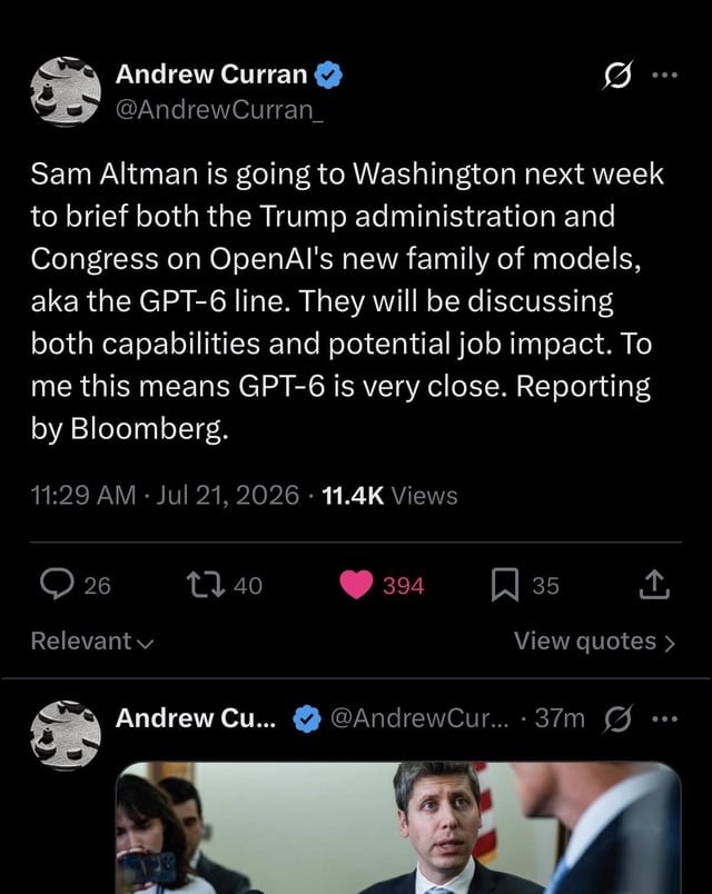 Sam Altman informará a la administración Trump sobre GPT-6 y su impacto en el empleo