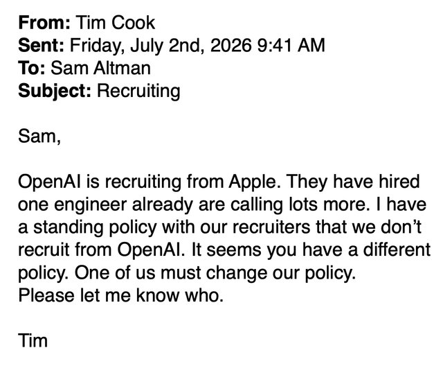 La falsa carta de Tim Cook a Sam Altman que revive la guerra de egos en Silicon Valley